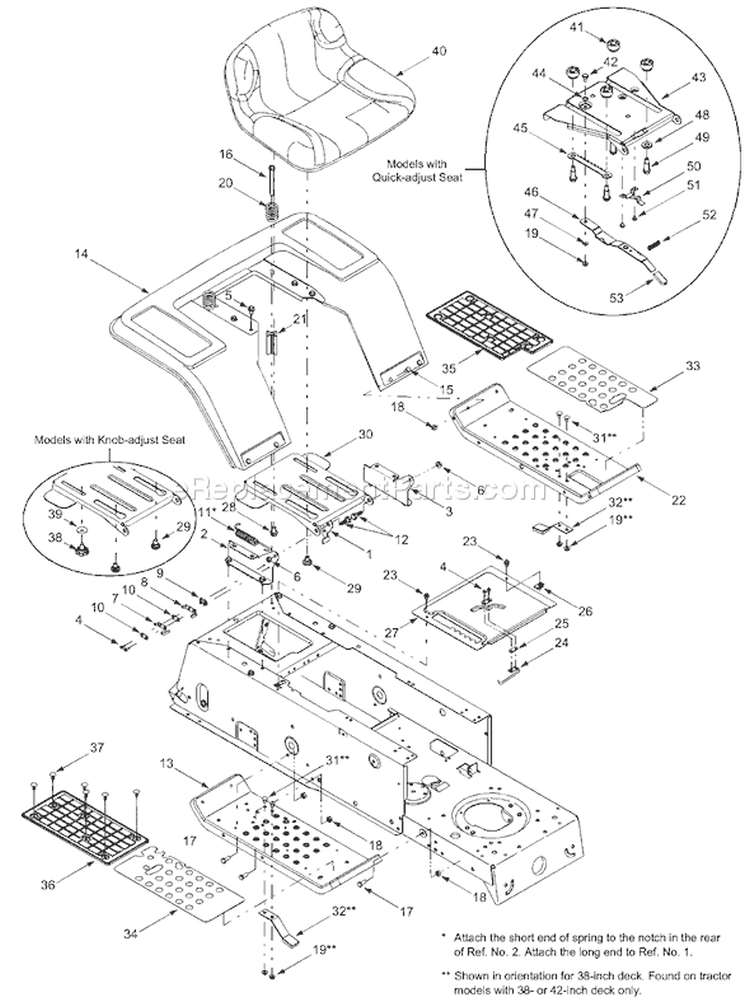 Page G Diagram and Parts List for 13AD683G713 2004 Yard Man Lawn Tractor